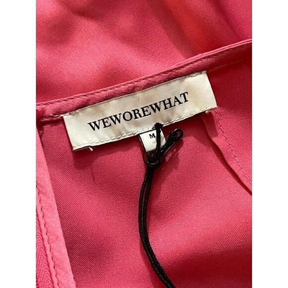 NWT WeWoreWhat Satin Halter Dress Hot Pink Size‎ Medium - Picture 8 of 12